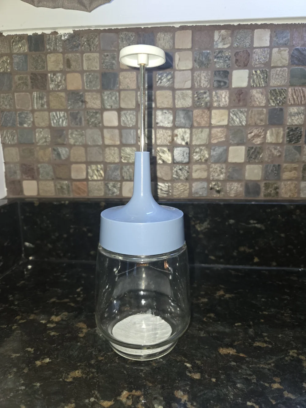 Vintage Blue Glass Pump Chopper